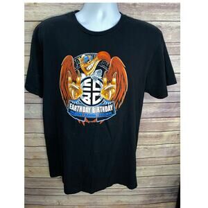 Earth Day Birthday 2024 T-Shirt Size L Black Festival Graphic Staind Seether